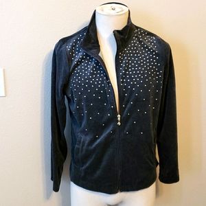 Velor studded womens light jacket